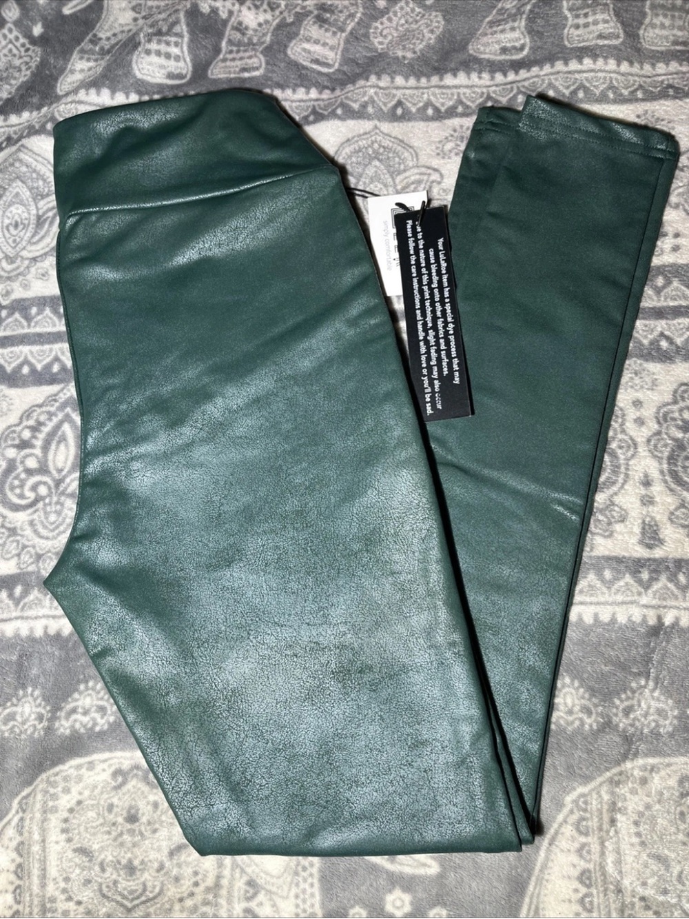 LuLaRoe Dark Green Faux Leather Jeggings